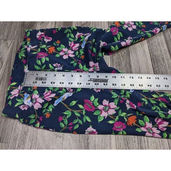 Time And Tru Womens Size XS (0-2) Birds Floral Skinny Pull On Cropped Pants - Picture 9 of 10